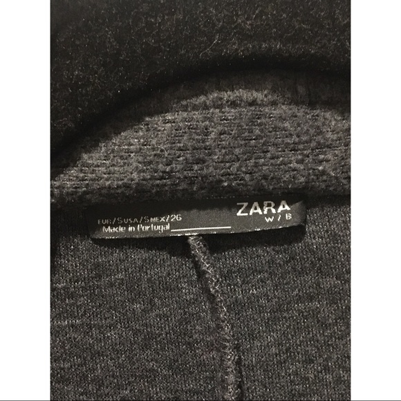 Zara Dark Grey Lapel Collar Open Coat - Picture 5 of 6